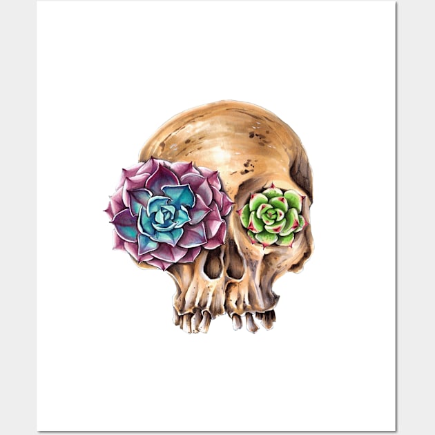Blooming skull Wall Art by artisjourney